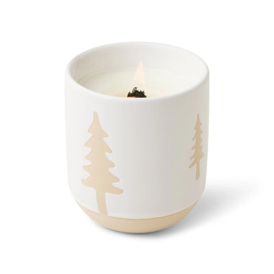 Cyprus & Fir White Glazed Ceramic Candle